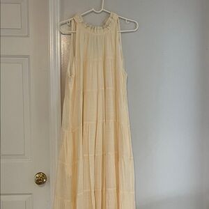 Cream Sleeveless Maxi Dress